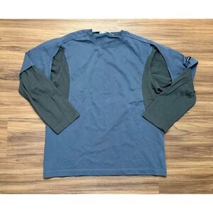 AFFXWRKS Men Dual Sleeve Layered Long Sleeve T-Shirt Blue Grey Sz XL Cotton